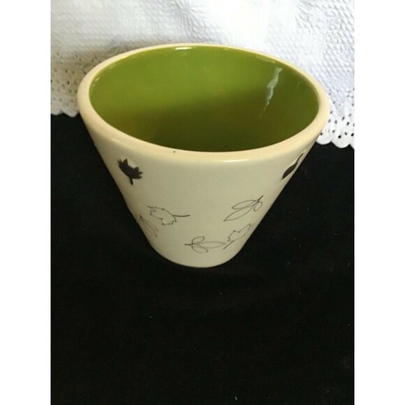 STARBUCKS 2007 10 OZ GREEN LEAF COFFEE TEA MUG CUP - Picture 3 of 8